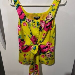 Express Vibrant Yellow and Pink Floral Camisole